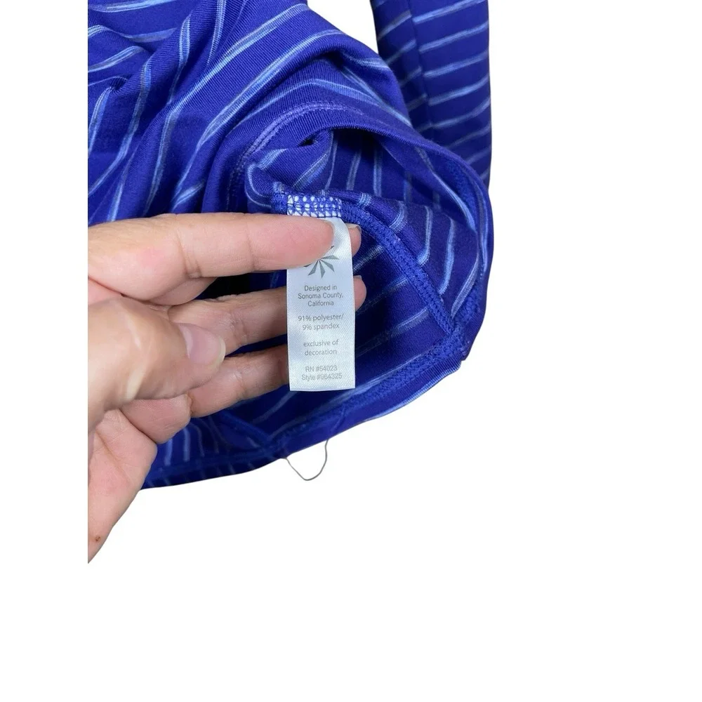 Athleta Elite Half Zip Pullover Women's m medium Purple Striped Top 964325-00-2 - Picture 5 of 9